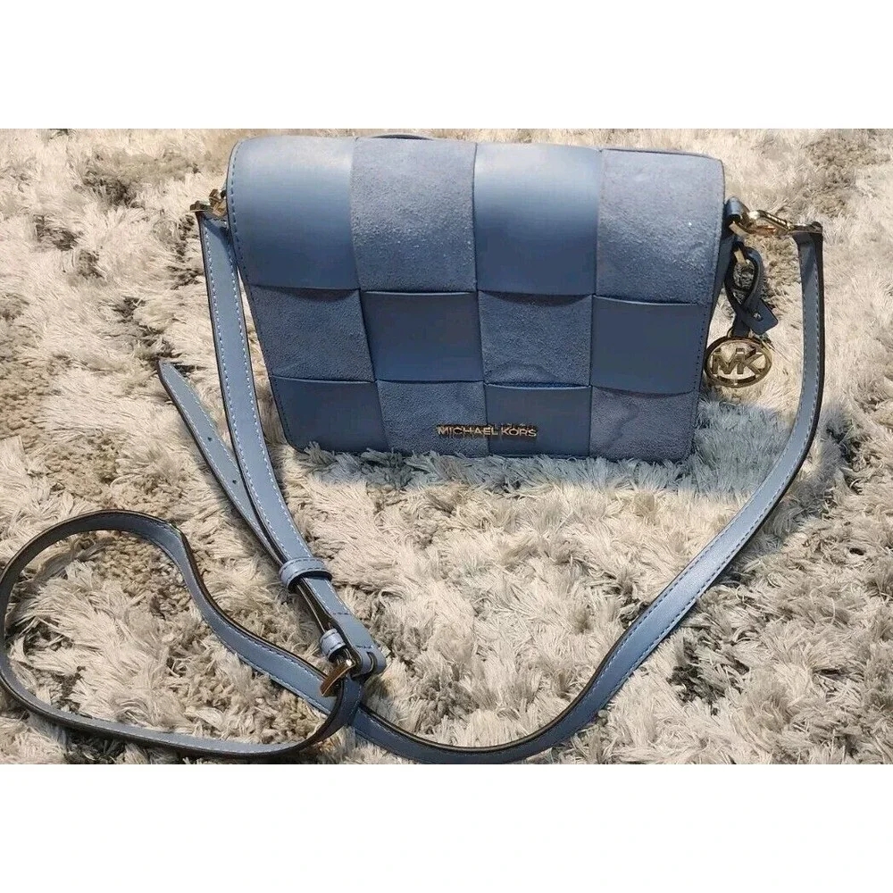 Michael Kors Crossbody Bag‎ Rare Checkered Blue
